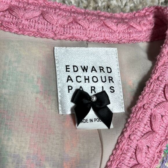 Edward Achour Paris Women’s Pink Multi Checkered Blazer Jacket Size 42 NEW - Picture 7 of 10